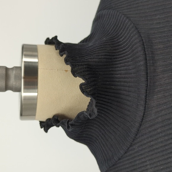 cos Turtle Neck Ribbed Knit Mid Bodycon Dress Black XS/S minimalist preppy fall - Picture 4 of 8